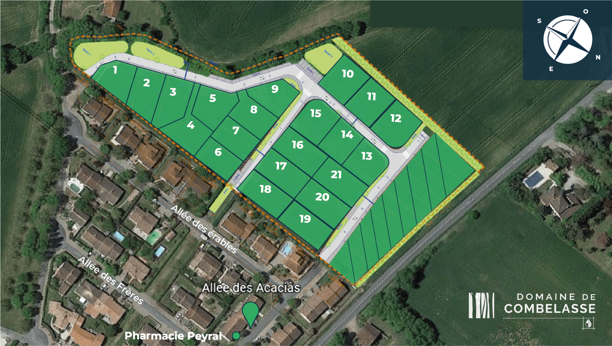 Vue aérienne lots Combelasse