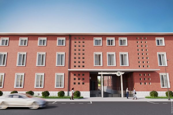 Vue de la façade extérieure coté rue de ciron Albi