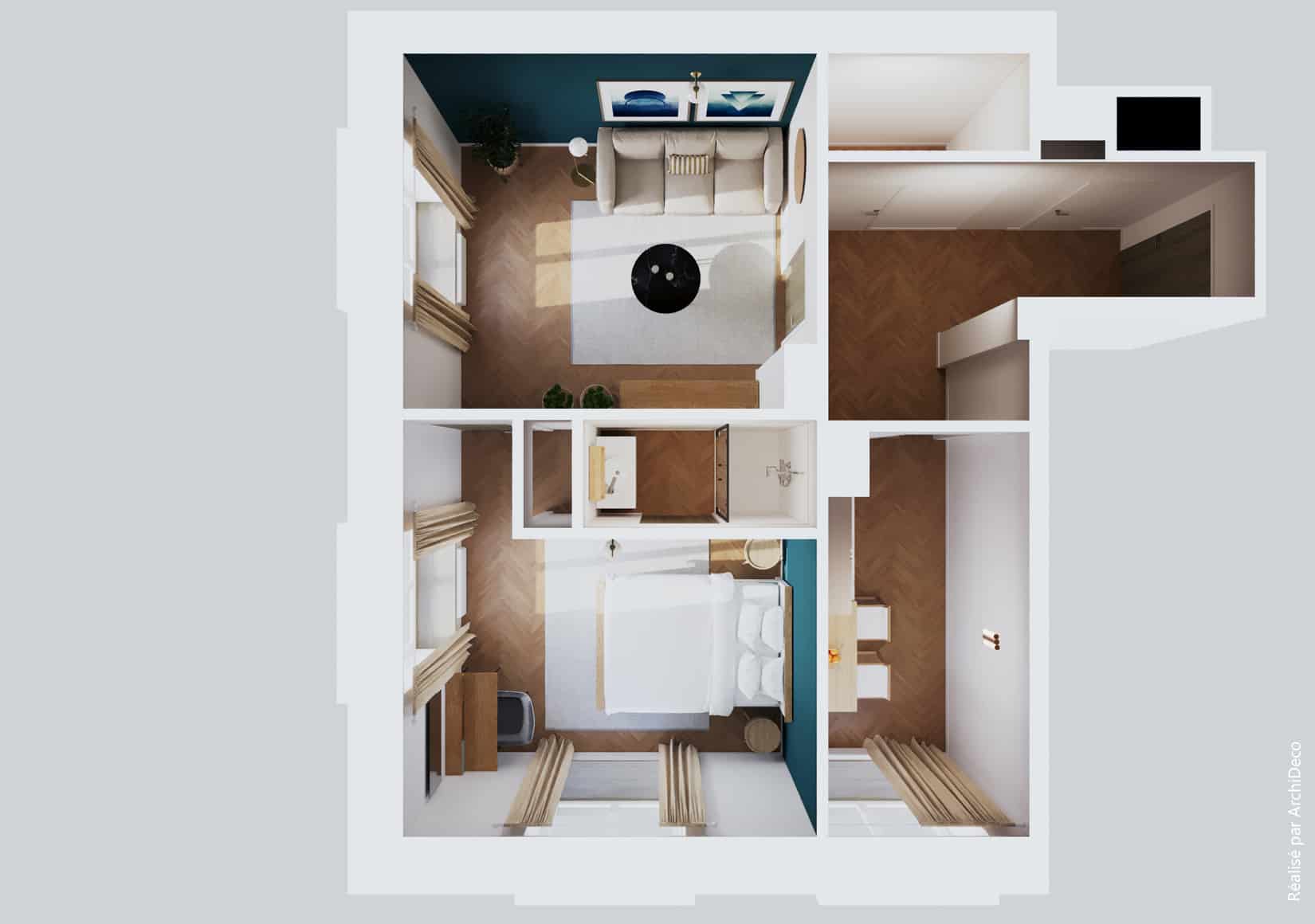 Plan R+1 Residence Ciron Aprim Antica