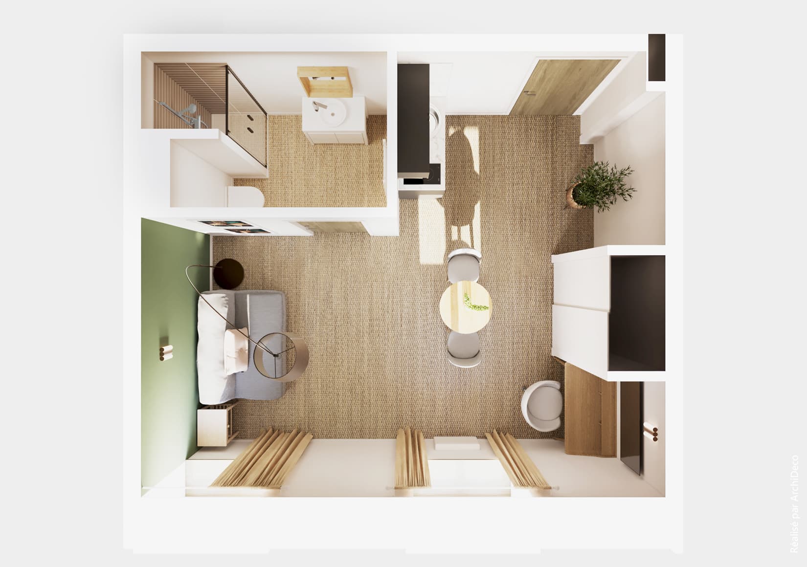 Plan 3D Studio R+2 Residence Ciron