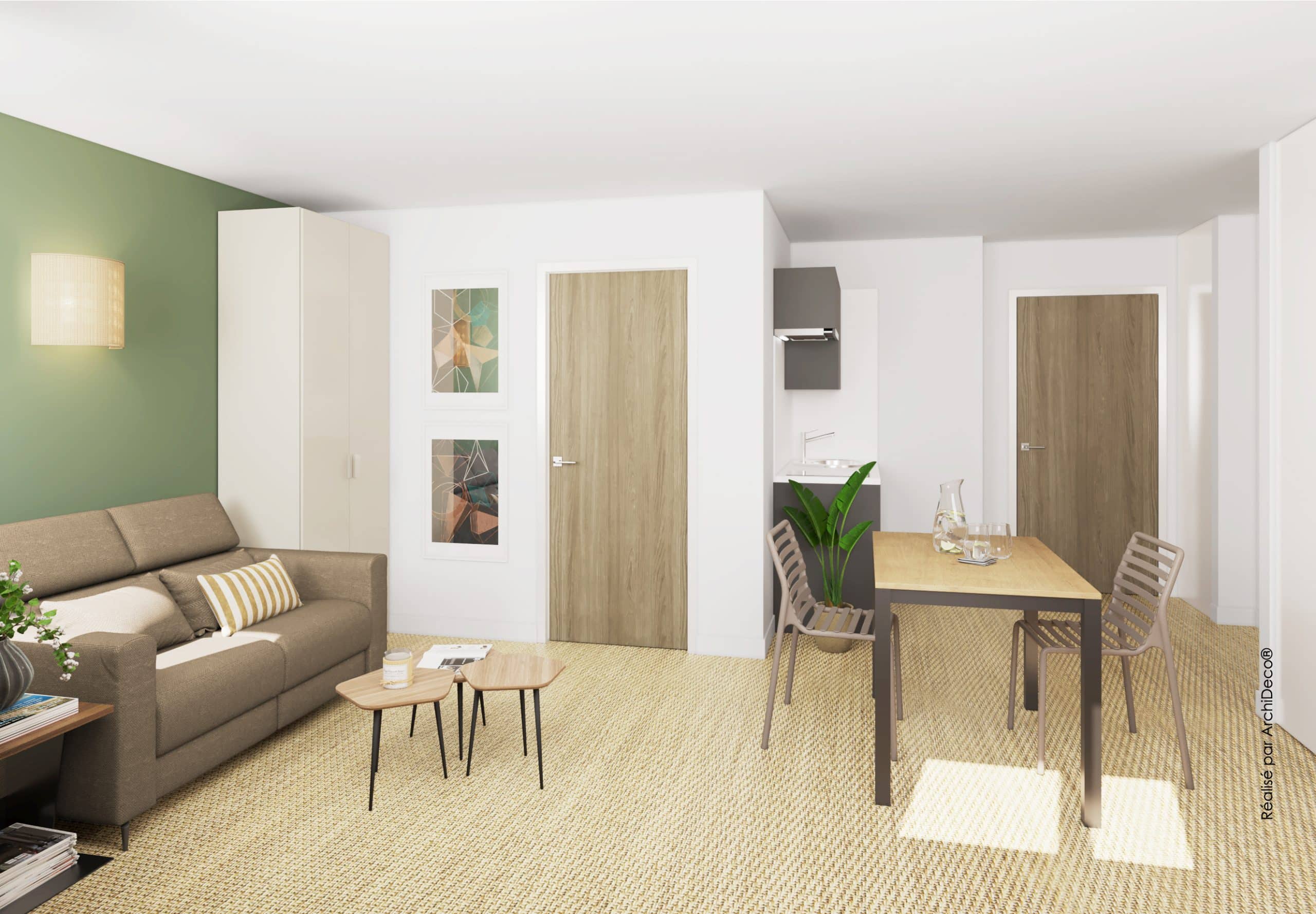 3D Appartement avec peinture verte Albi