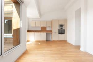 Vue cuisine moderne ton beige clair